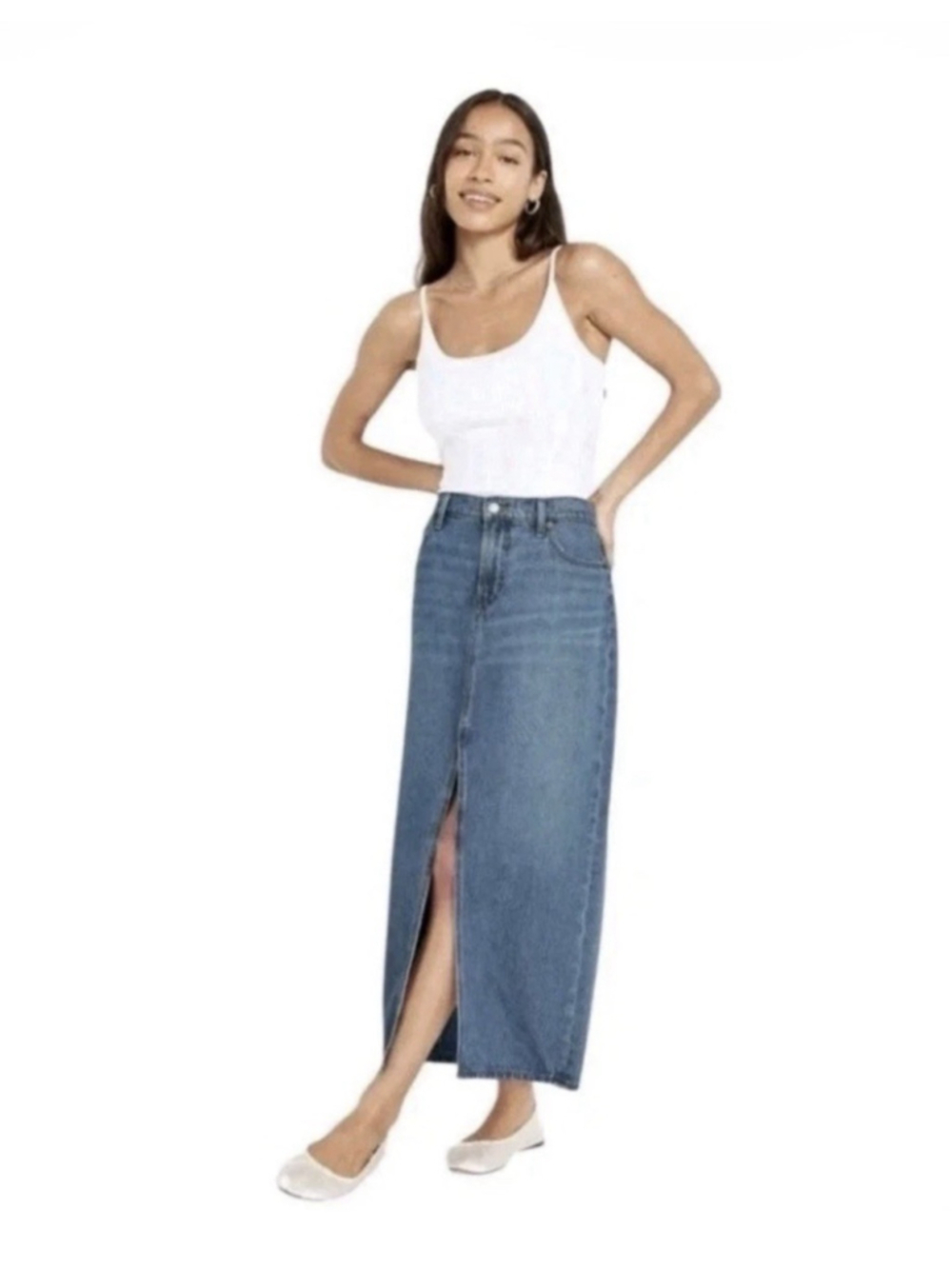 Old Navy Maxi Denim Slit Skirt - Size 16